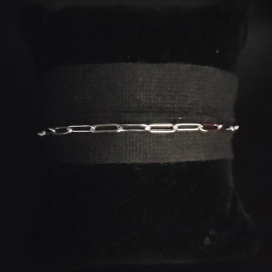 ""Bracelet femme maille paperclip argent – acier inox 316L - Moyyudé