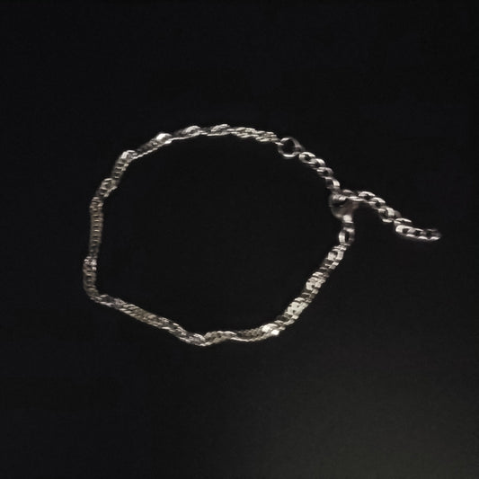 ""Bracelet femme maille Singapour argent – acier inox 316L - Moyyudé