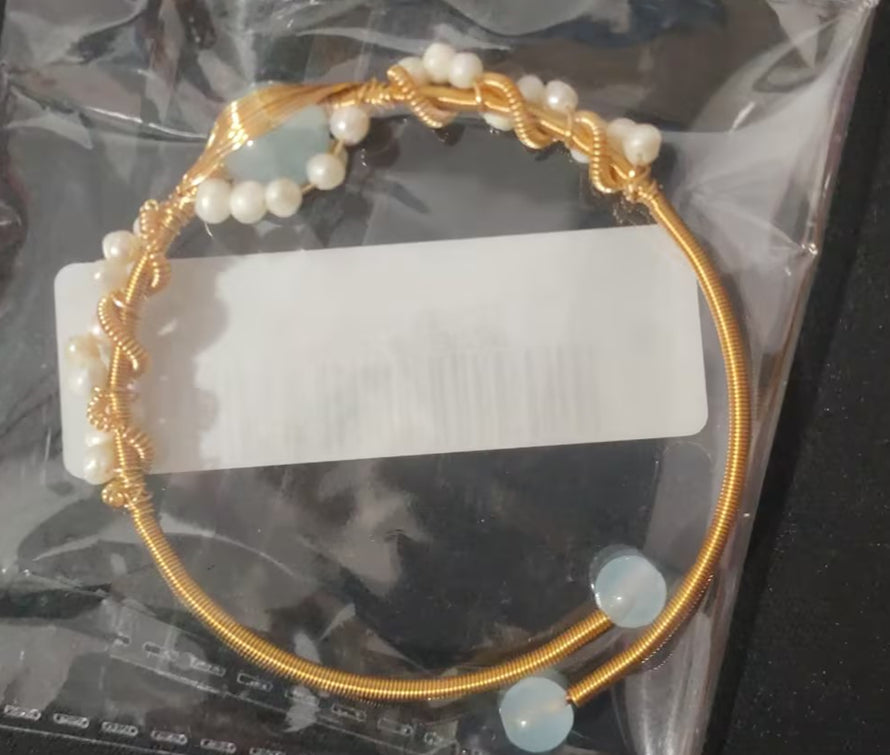 Pearl Bracelets For Women Gold Plating Pearl Bracelet Gold Wire Braided Vintage Style Bracelets Cuff Bracelets Fashion Bracelet - Moyyudé