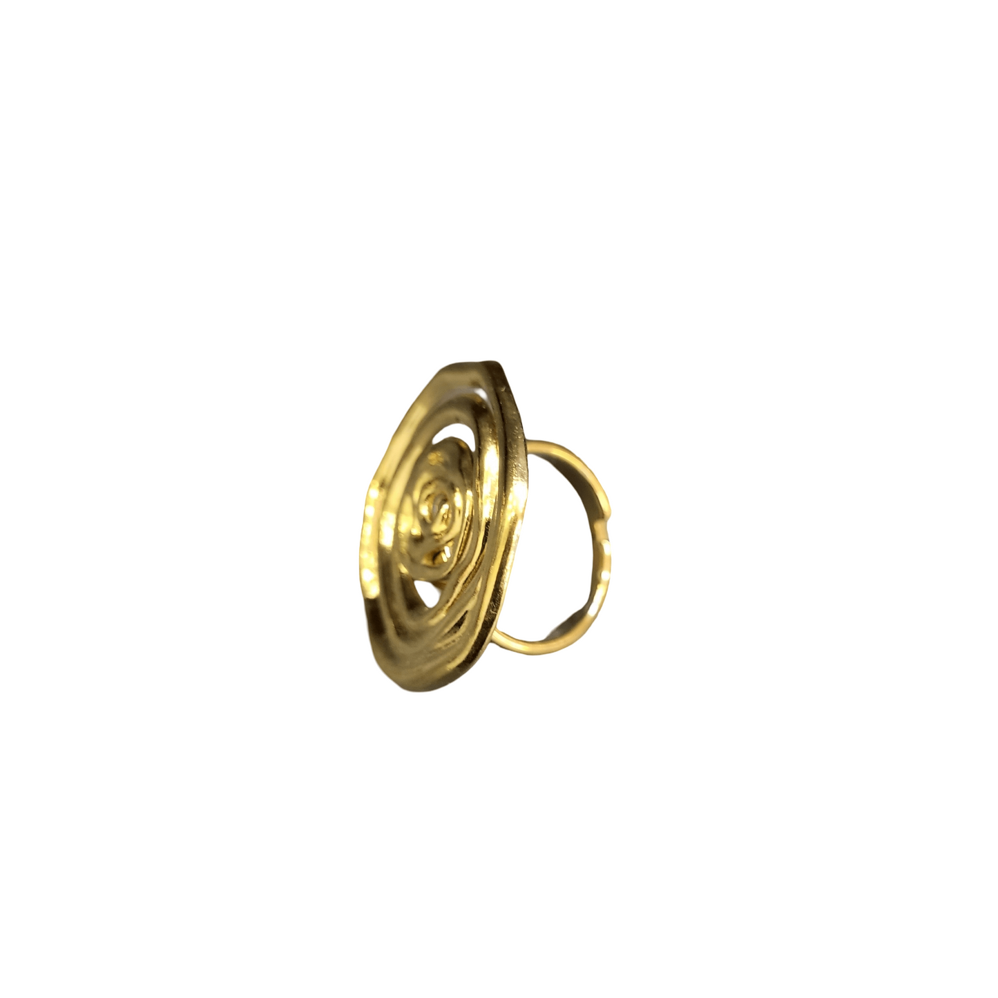 Bague Spirale – Acier Inoxydable Doré | Collection Tamu Moyyudé - Moyyudé