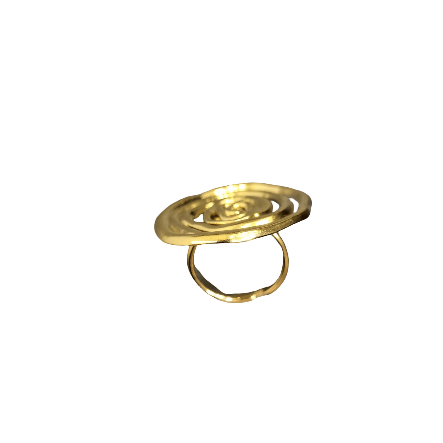 Bague Spirale – Acier Inoxydable Doré | Collection Tamu Moyyudé - Moyyudé