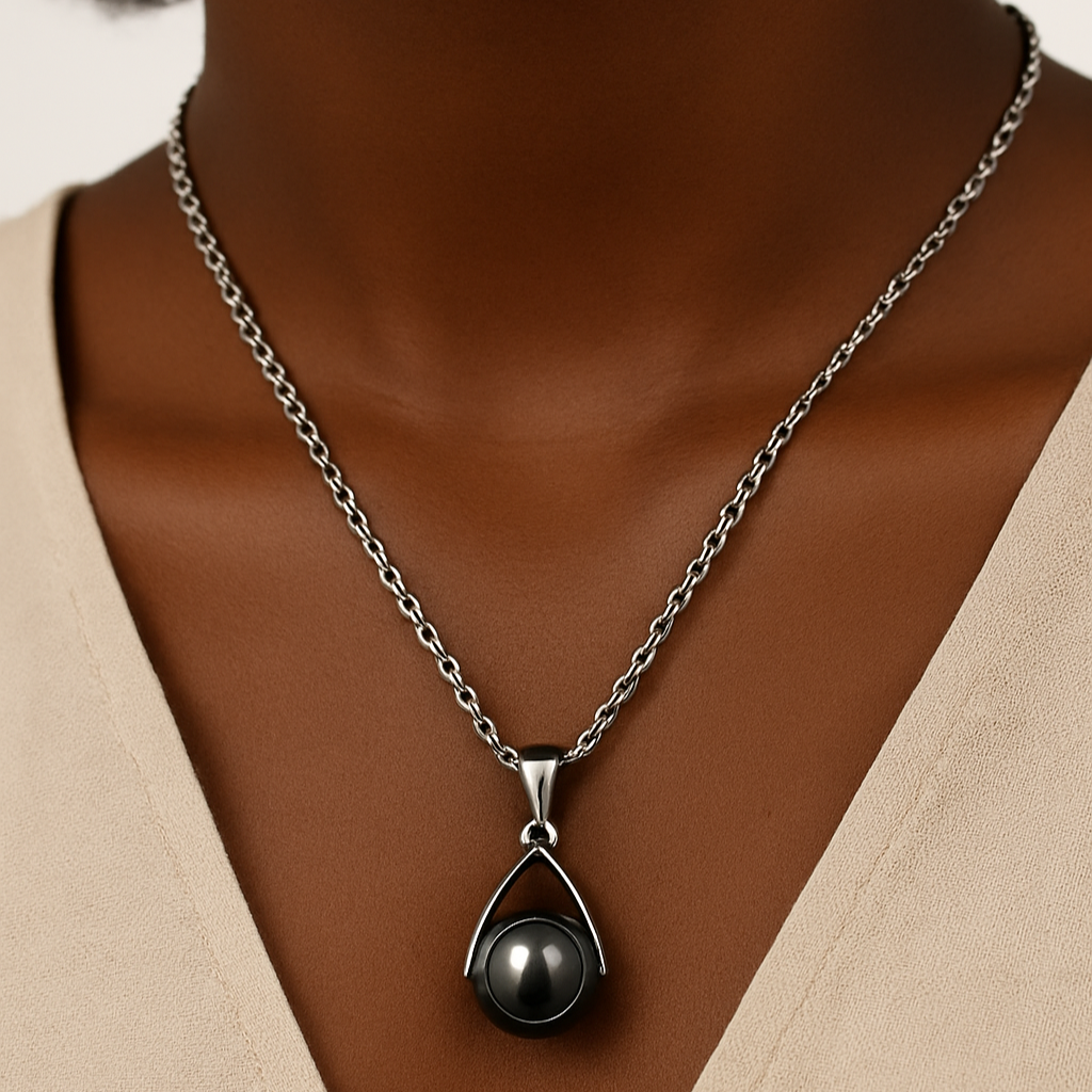 Collier Hématite bijou pierre naturelle acier inoxydable élégant - Moyyudé