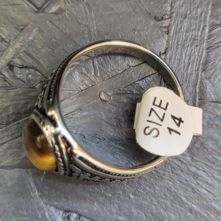 Moyyudé Bague Pierre Naturelle pour Homme en Œil de Tigre - Moyyudé