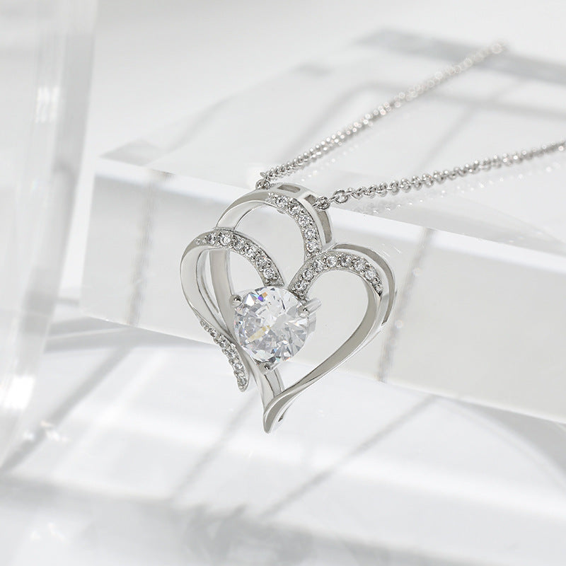 Collier Élégance Maman Moyyudé en forme de cœur avec pierres brillantes cadeau de luxe pour femme