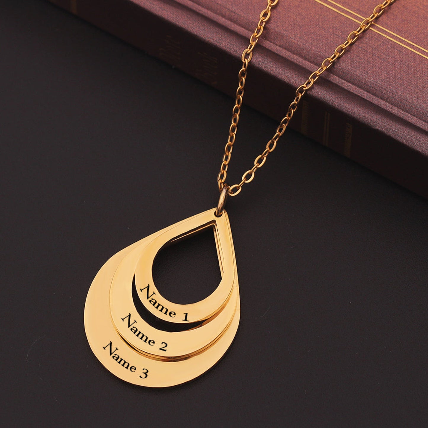 Collier femme Moyyudé avec pendentif doré en forme de goutte collier personnalisé gravé