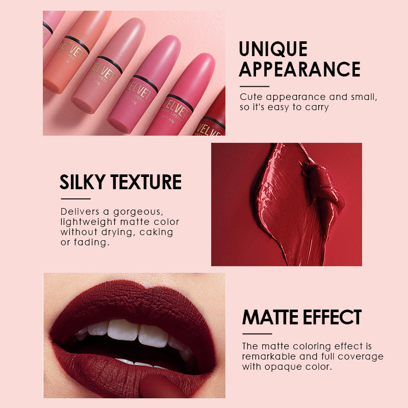 Coffret rouges à lèvres mat Moyyudé avec textures soyeuses et effet mat intense
