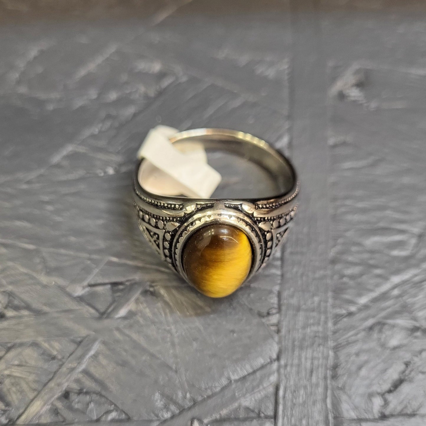 Moyyudé Bague Pierre Naturelle pour Homme en Œil de Tigre - Moyyudé