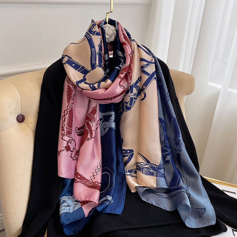 Winter Warm Vintage Print Chain Scarf Female - Moyyudé