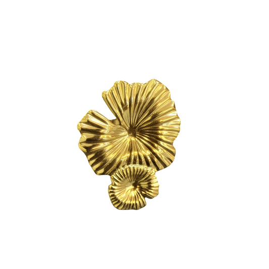 Bague Ginkgo Dorée Ajustable – Bijou Nature Design Chic Femme - Moyyudé