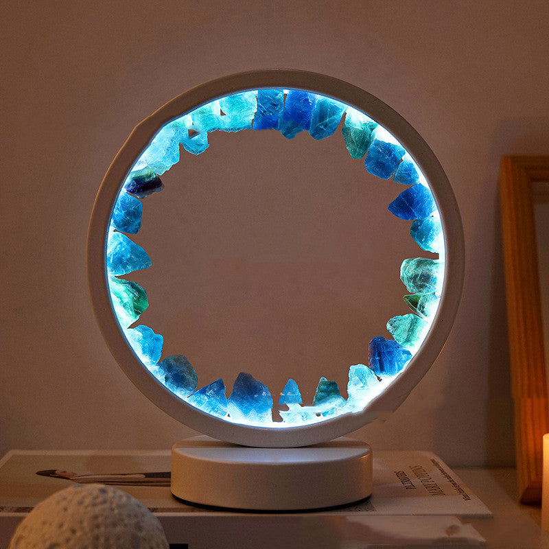 Natural Amethyst Flower Cluster Round Headboard - Moyyudé