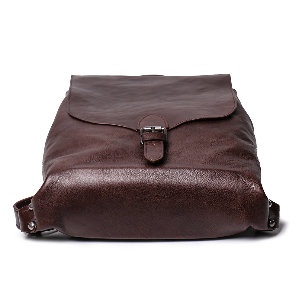 Men's Top Vegetable Tanned Cowhide Backpack - Moyyudé