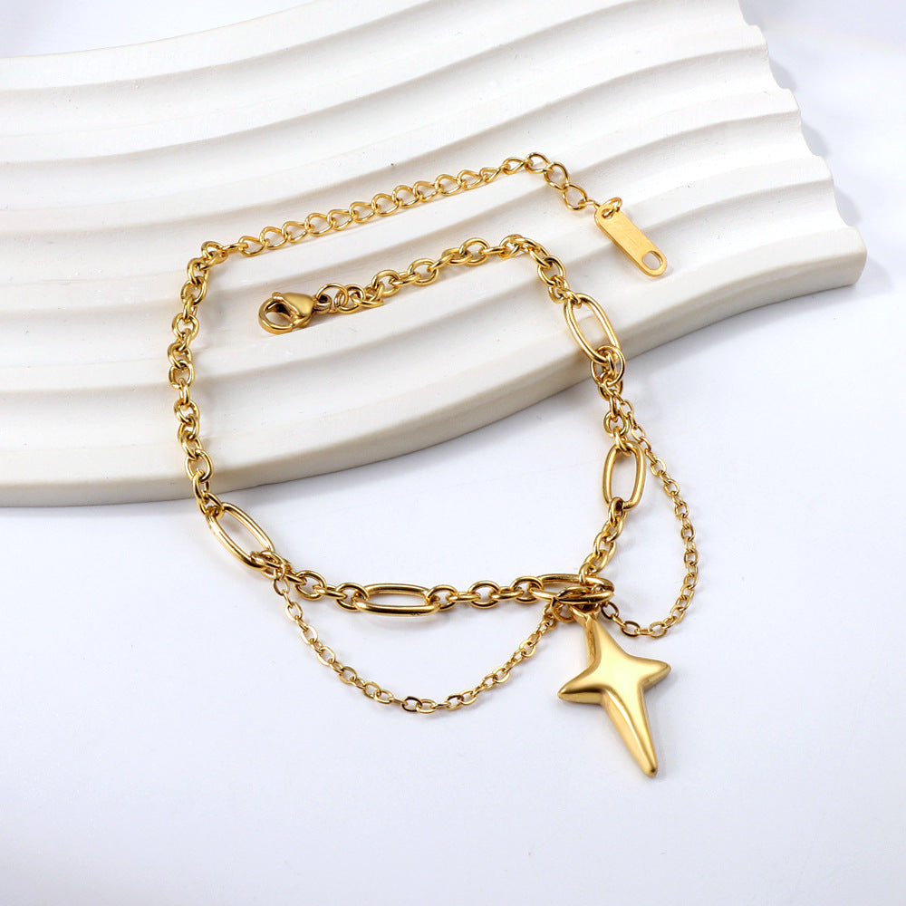 Gold Lucky Star Love Stainless Steel Bracelet - Moyyudé