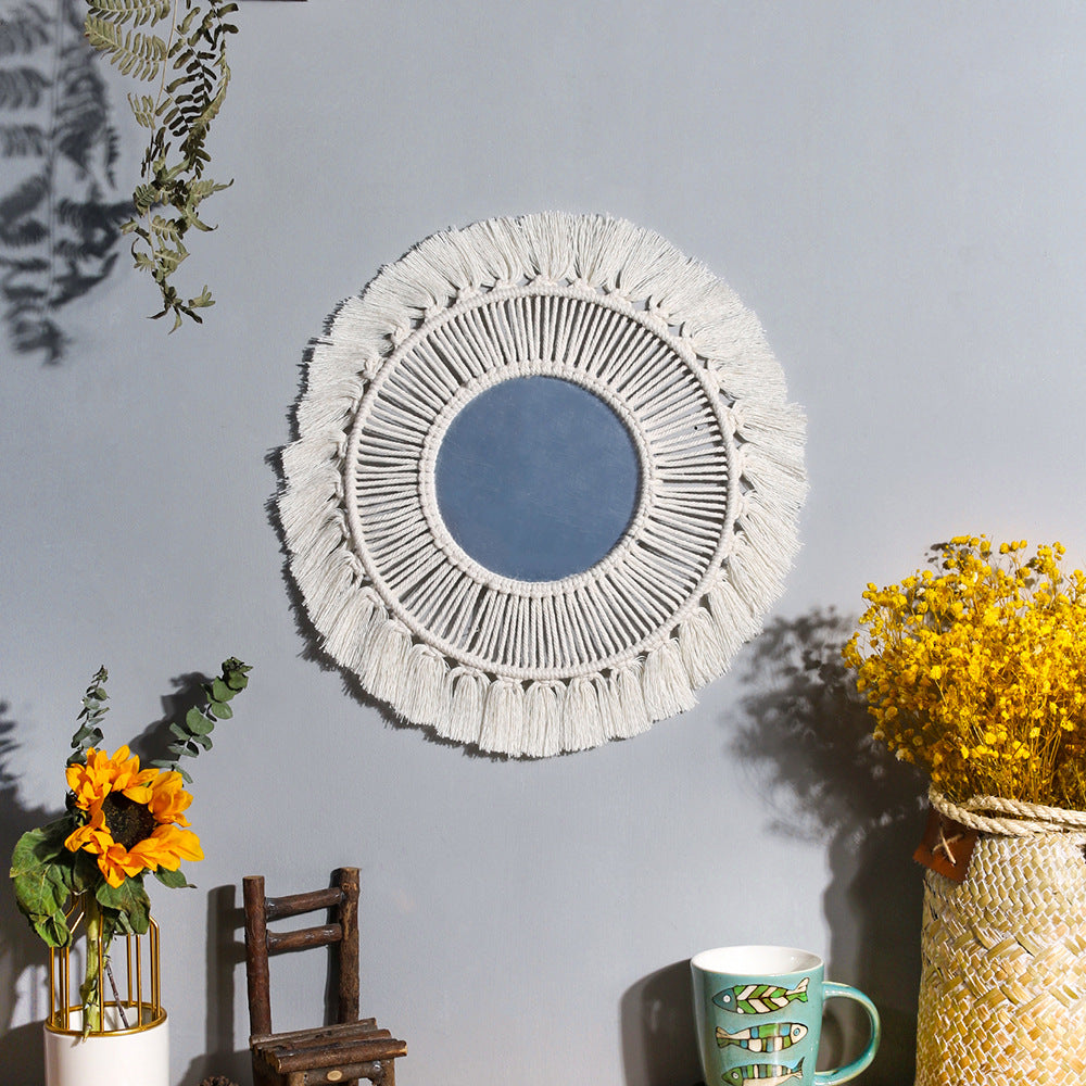 Miroir Mural Rond En De Maison Boho Pour Appartement, Salon, Chambre Coucher, Chambre De - Moyyudé
