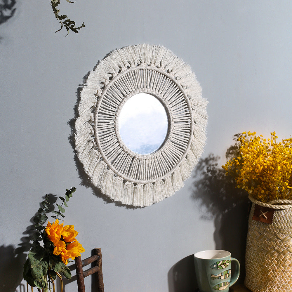 Miroir Mural Rond En De Maison Boho Pour Appartement, Salon, Chambre Coucher, Chambre De - Moyyudé