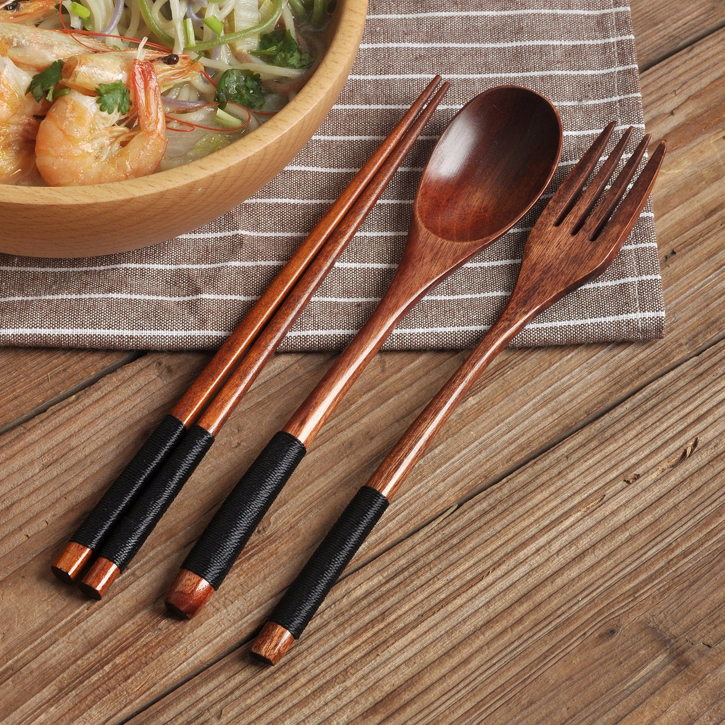 Set Cuillères Bois Style Japonais — À Emporter Partout | Moyyudé - Moyyudé