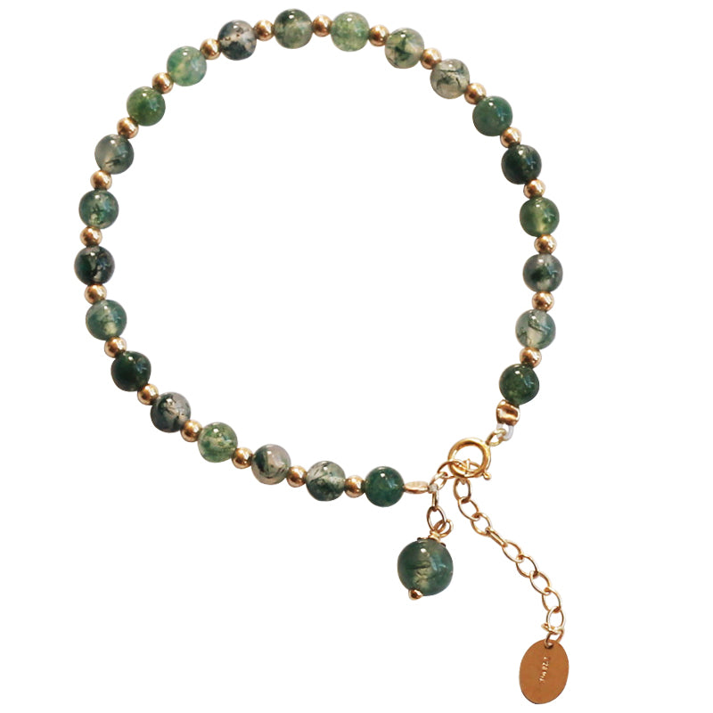 Natural Green Crystal Agate Lucky  Transfer Beads Bracelet - Moyyudé