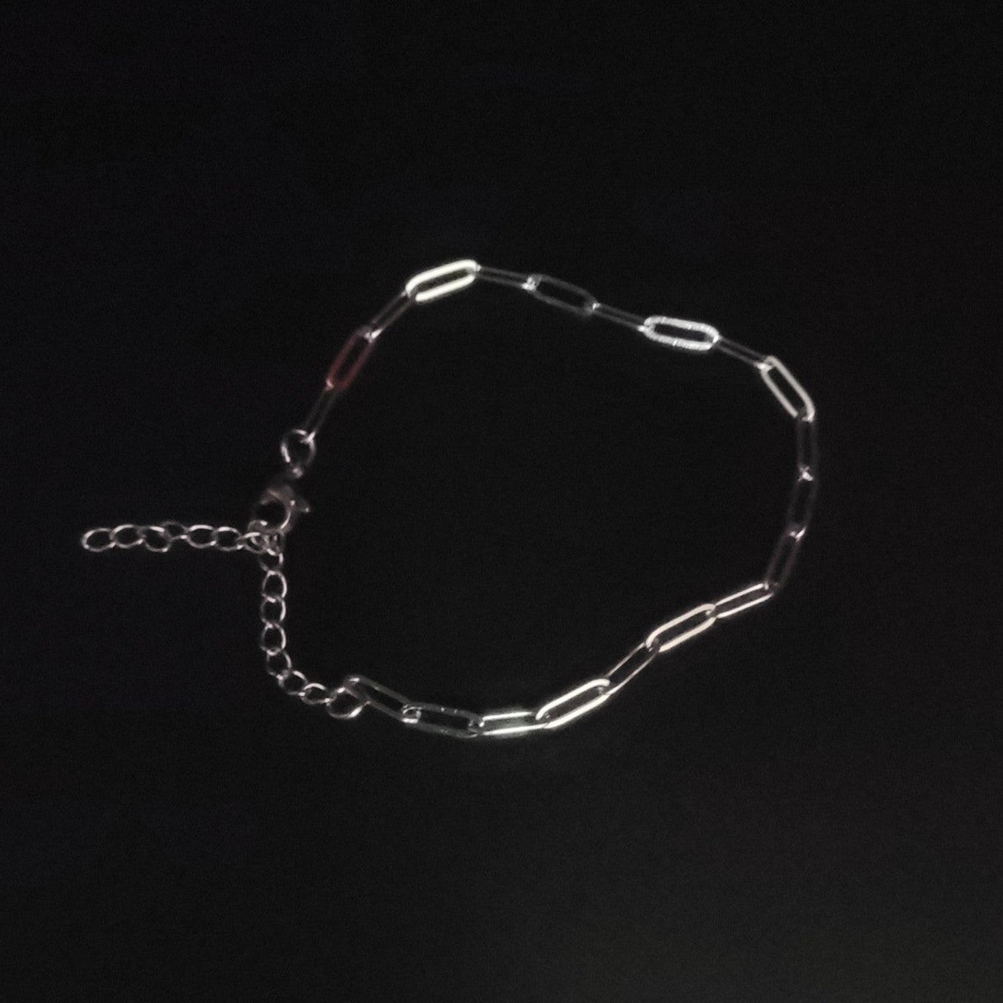 Bracelet femme maille paperclip argent – acier inox 316L, ajustable