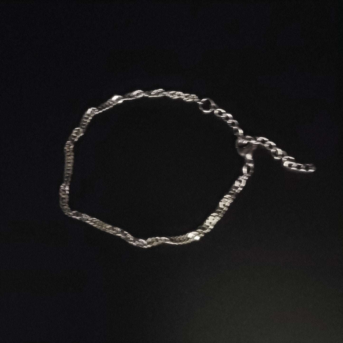 Bracelet femme maille Singapour argent – acier inox 316L, ajustable