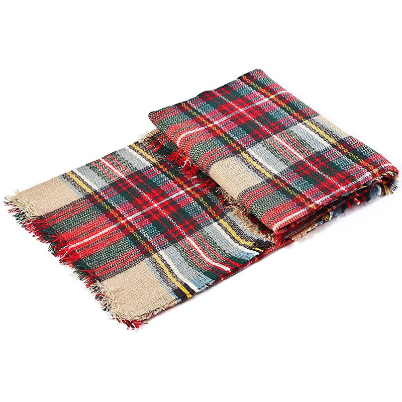 59 X 59in Women Scarf Plaid Tassel Soft Warm Blanket Scarves Womens Shawl Wraps - Moyyudé