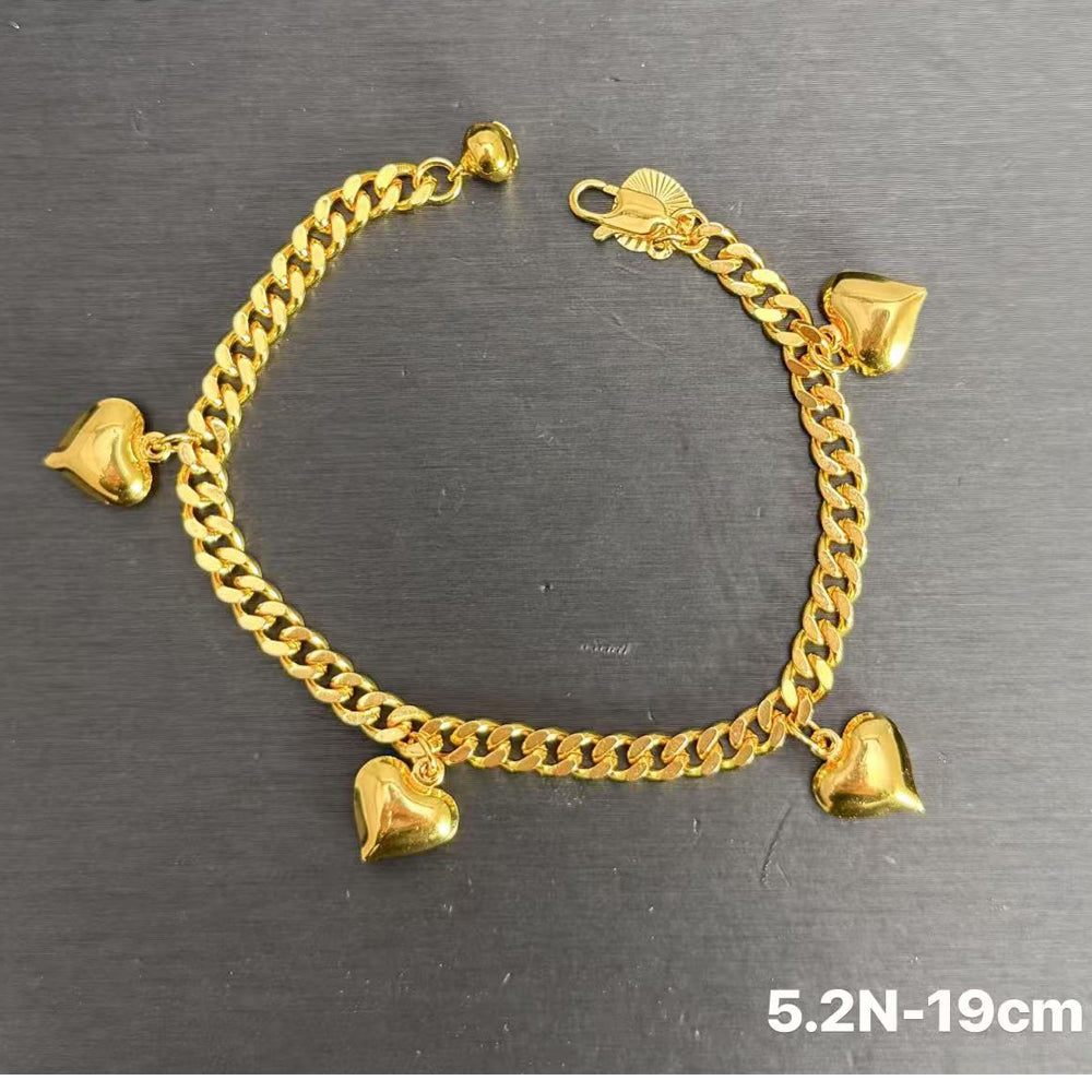 Lovely Multi Hearts 24K Gold Filled Jewelry Bracelet,Woman Accessories Fashion Creative Gift - Moyyudé