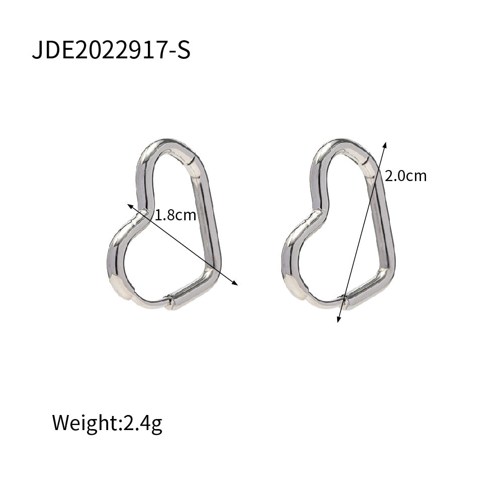 Stainless Steel Plated 18K Gold Heart Earrings - Moyyudé