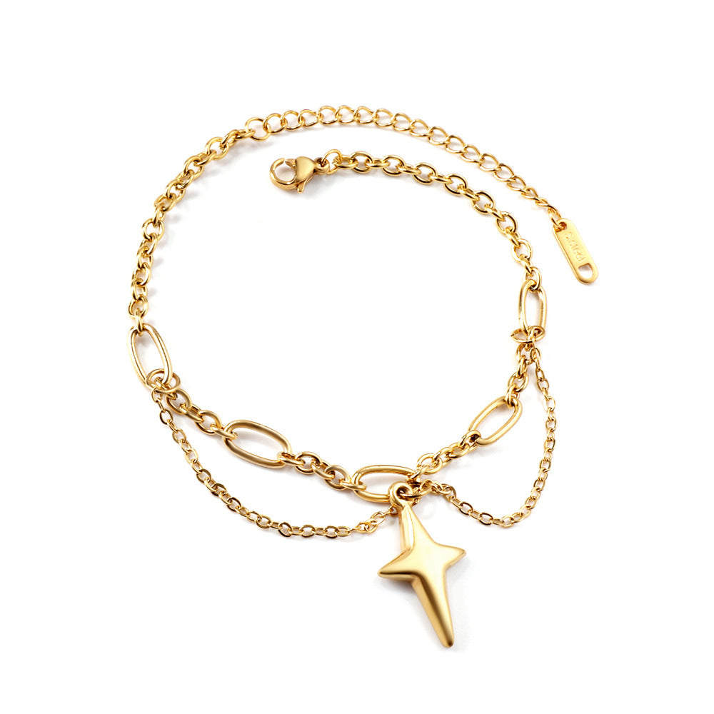 Gold Lucky Star Love Stainless Steel Bracelet - Moyyudé