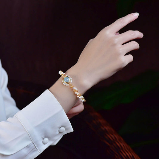 Pearl Bracelets For Women Gold Plating Pearl Bracelet Gold Wire Braided Vintage Style Bracelets Cuff Bracelets Fashion Bracelet - Moyyudé