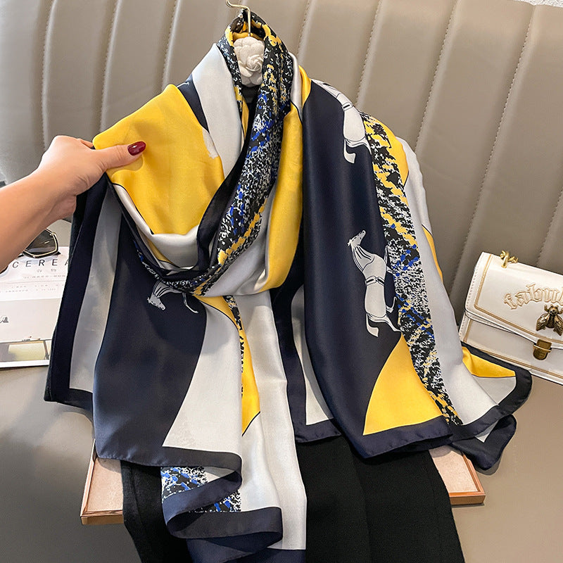 Winter Warm Vintage Print Chain Scarf Female - Moyyudé
