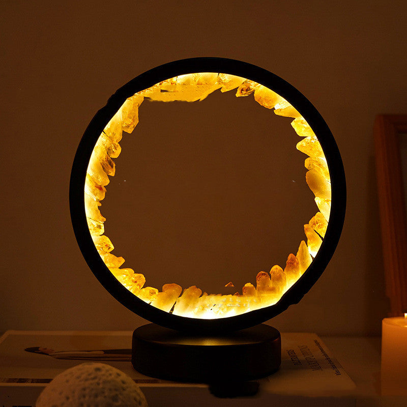 Natural Amethyst Flower Cluster Round Headboard - Moyyudé
