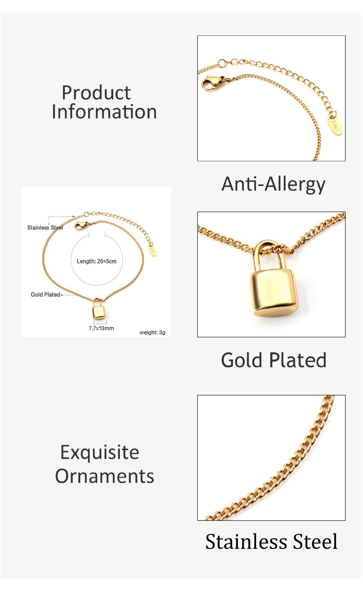 Gold Lucky Star Love Stainless Steel Bracelet - Moyyudé