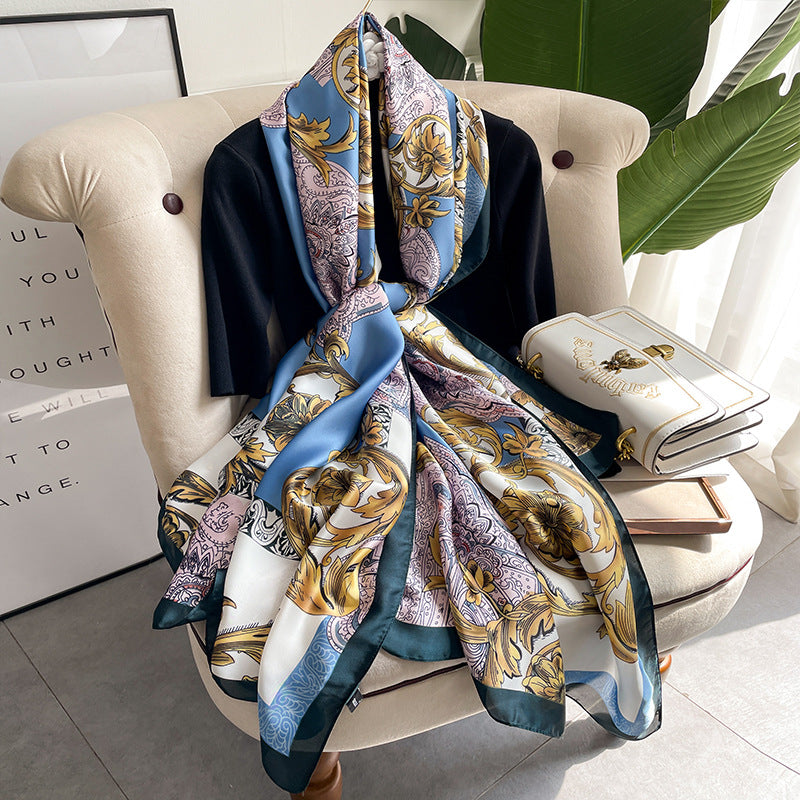 Winter Warm Vintage Print Chain Scarf Female - Moyyudé