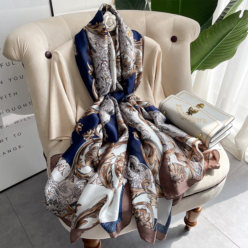 Winter Warm Vintage Print Chain Scarf Female - Moyyudé