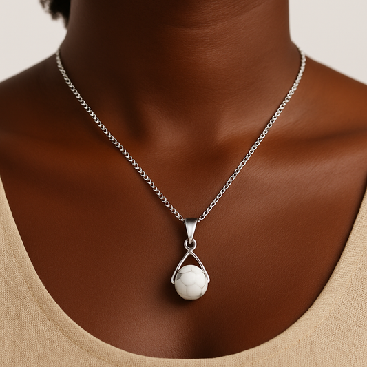 Collier howlite blanc femme Moyyudé en pierre naturelle - Moyyudé