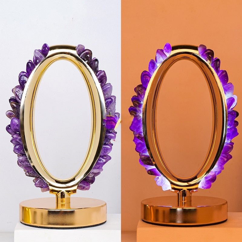 Natural Crystal Stone Gravel Small Night Lamp USB Interface - Moyyudé