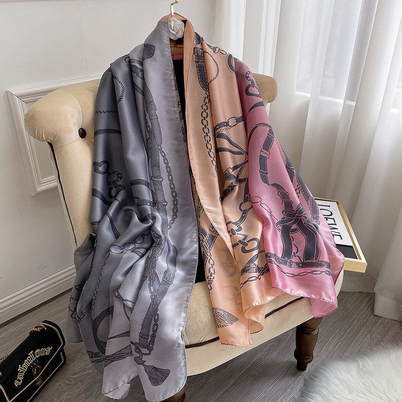 Winter Warm Vintage Print Chain Scarf Female - Moyyudé