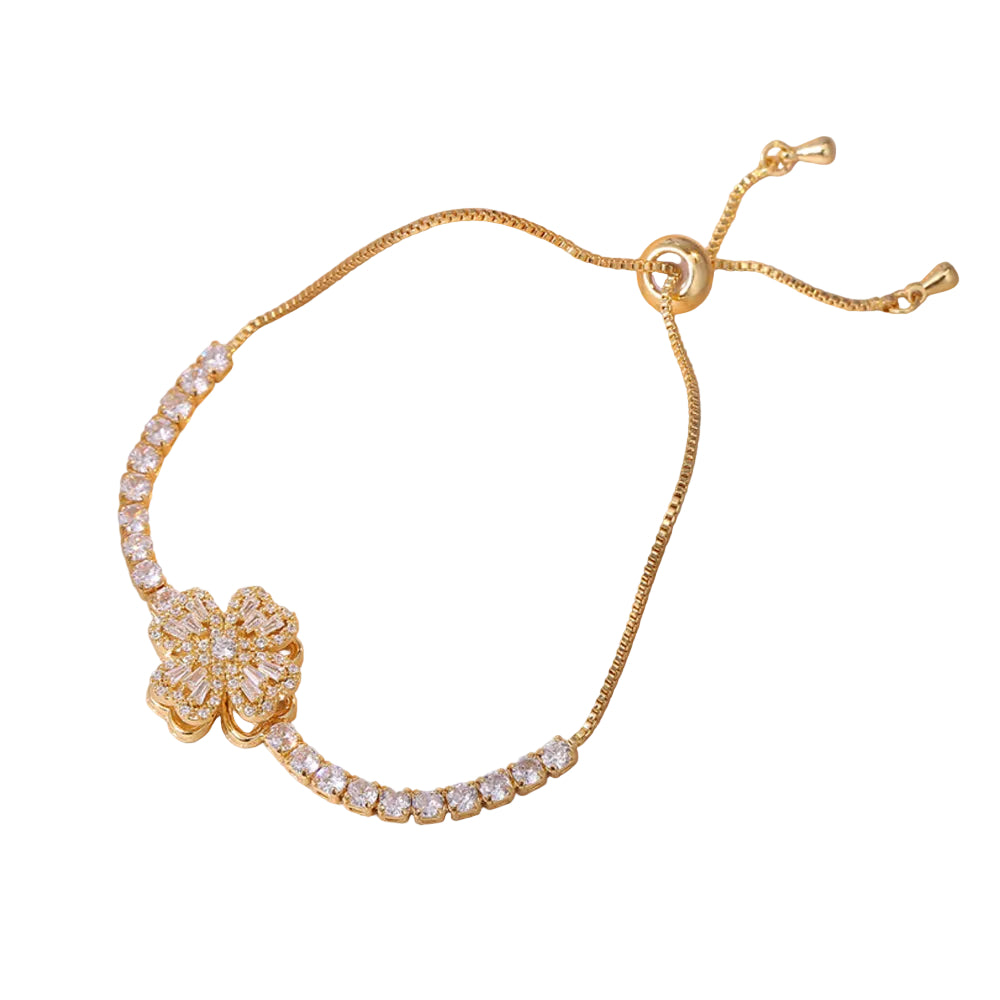 Women Bracelets Sterling Infinity Heart White Gold Plated Cubic Zirconia Adjustable Bracelet Best Gifts For Women - Moyyudé