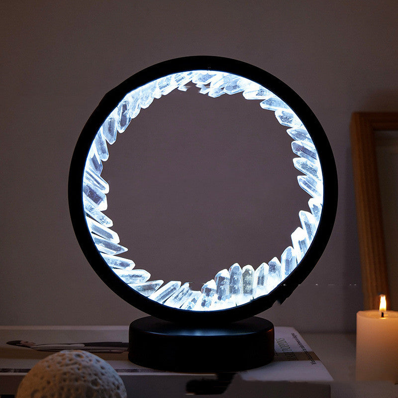 Natural Amethyst Flower Cluster Round Headboard - Moyyudé