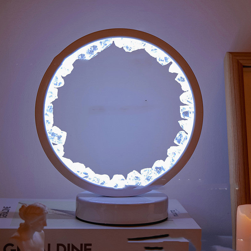 Natural Amethyst Flower Cluster Round Headboard - Moyyudé