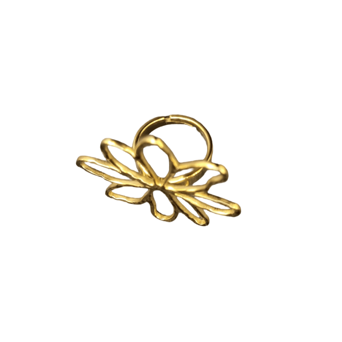 Bague fleur acier inoxydable femme dorée au design élégant et moderne signée Moyyudé