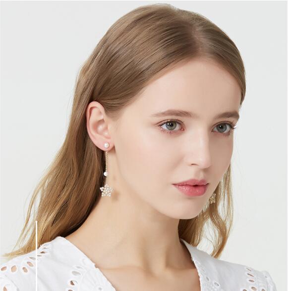 Boucles d'oreilles Moyyudé pendantes délicates en perles pour bijoux femme lifestyle