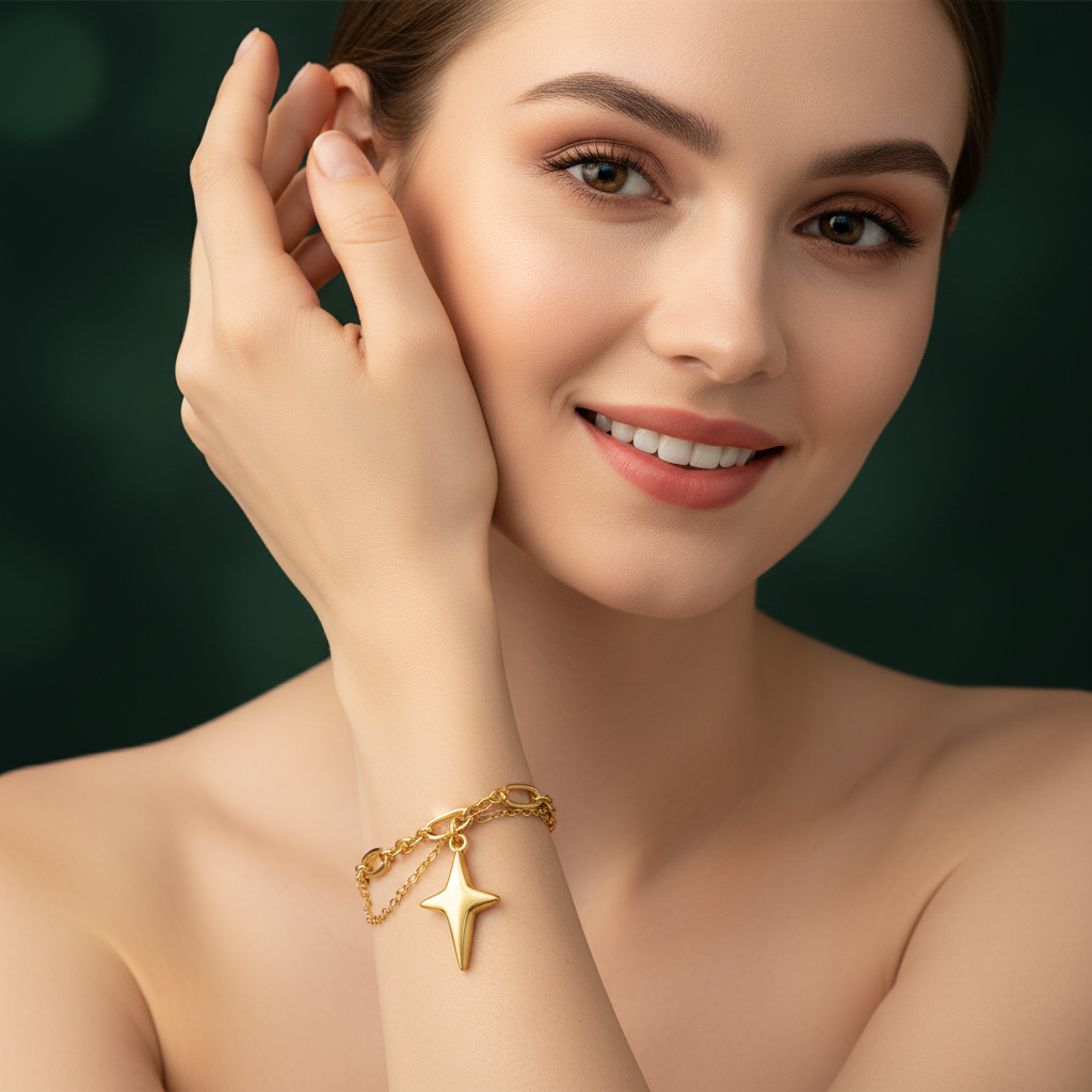 Bracelet Double Chaîne Étoile – Lifestyle