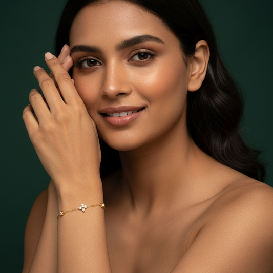 Bracelet Floral Cristaux – Indienne