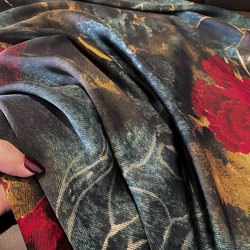 Flower Lightweight Sunscreen Imitated Silk Scarves - Moyyudé