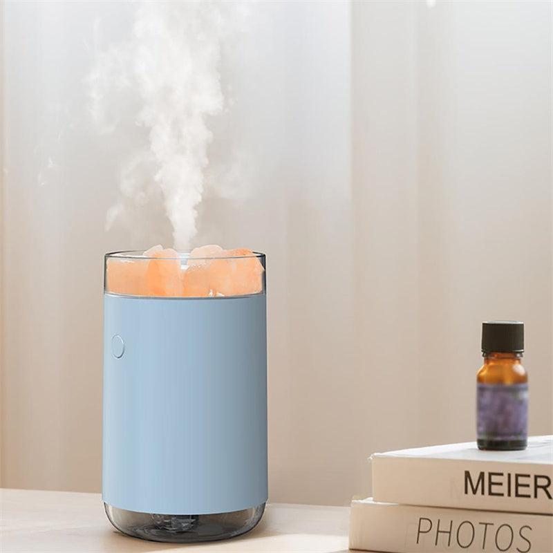 Air Humidifier Crystal Salt Stone Desktop Aromatherapy Essential Oil Ultrasonic Diffuser With LED Lamp Bedroom Home Humidifier - Moyyudé