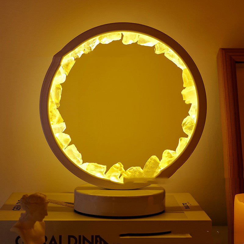 Natural Amethyst Flower Cluster Round Headboard - Moyyudé