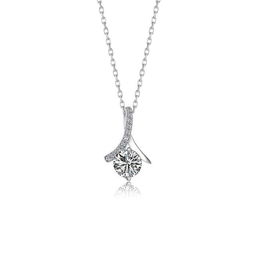 Collier cadeau d'amour argent en argent 925 avec pendentif brillant et chaîne délicate