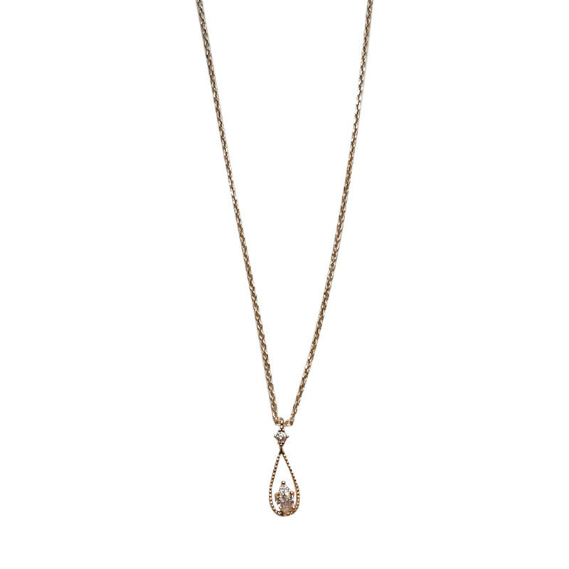 Collier goutte d'eau zircon style français avec pendentif délicat sur chaîne fine Moyyudé