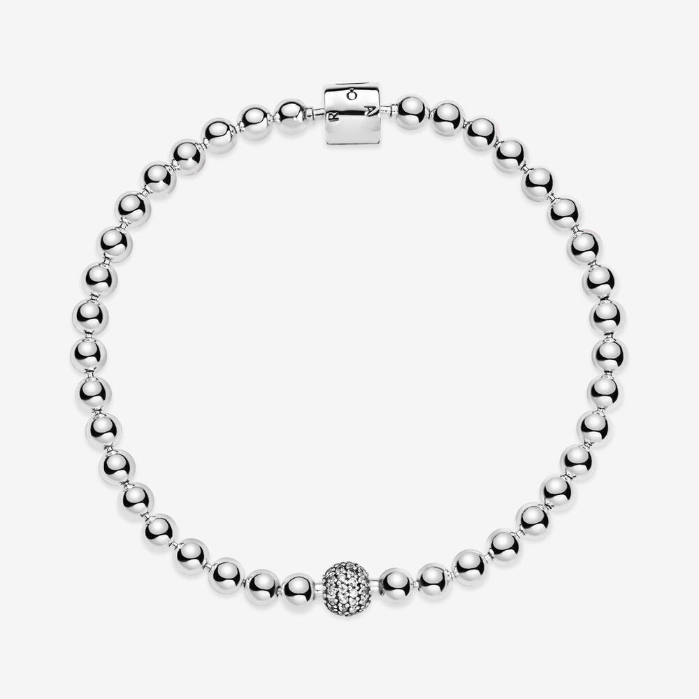 S925 Sterling Silver Bracelet Densely Inlaid DIY Silver Beads - Moyyudé