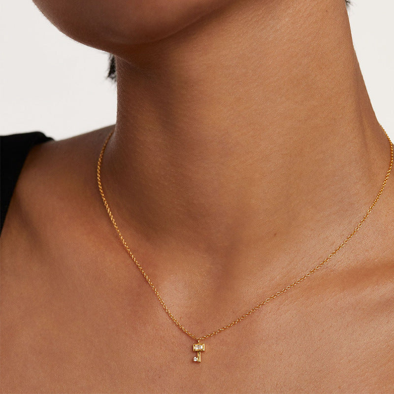 Collier clé en argent sterling 925 avec cadenas cœur – Design amour couple - Moyyudé
