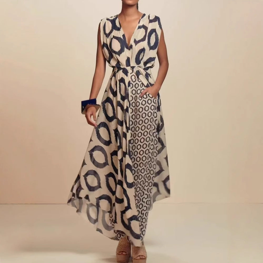 Robe d'été Moyyudé à motifs abstraits avec ensemble dos nu à lacets style élégant
